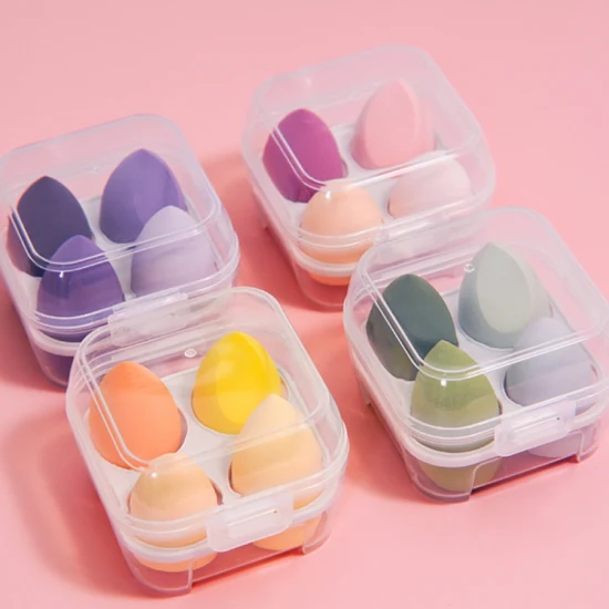 Multi Colors Beauty Cosmetic Sponge Make up Makeup Sponge Set with Metal Stand and Beautiful Packaging Gift Box